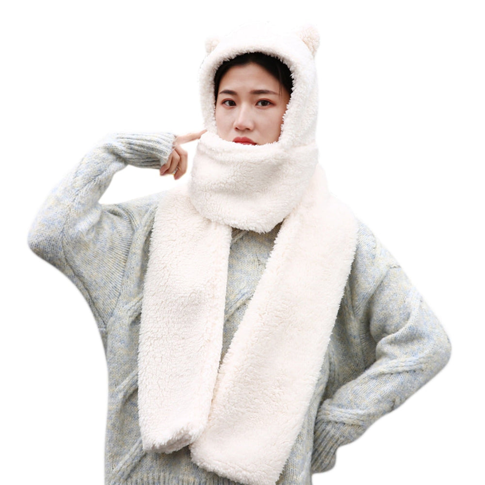 Winter Faux Fur Plush BearHood Scarf Hat & Gloves Set – Warm Winter Accessories Pakistan