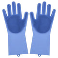 Magic Silicone Dishwashing Gloves 2 in 1 Wash Scrubber Household Supplies, Kitchen Tools for Dish Cleaning, Car Wash - 1 Pair