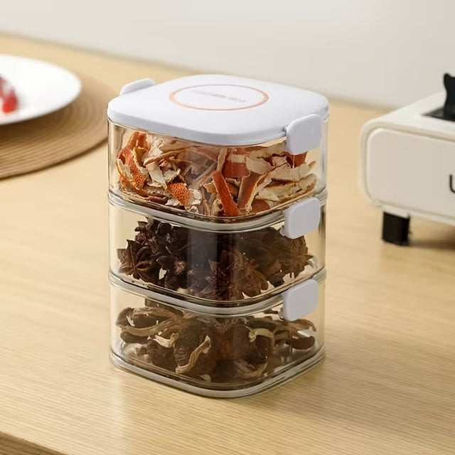 Transparent Tower Shaped Acrylic Storage Box with Removable Lid