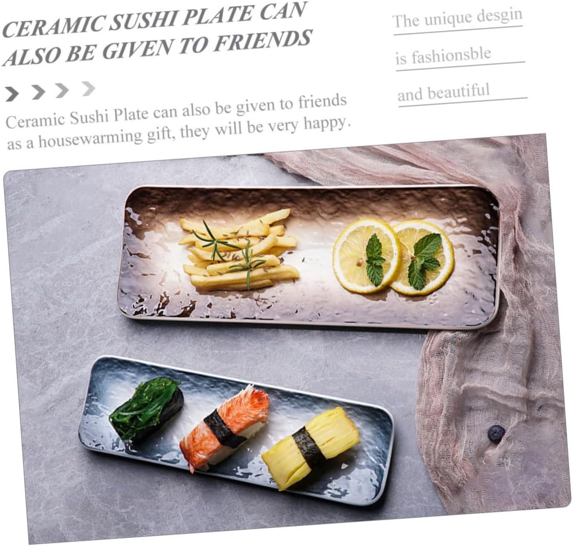 Brown Color Japanese Style Sushi Plate