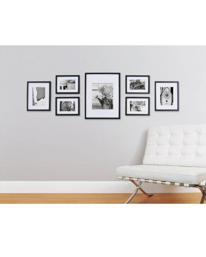 Set of 7 - Photo Frames Collage Wall Hanging Wall Decor Set - Perfect for Living Room