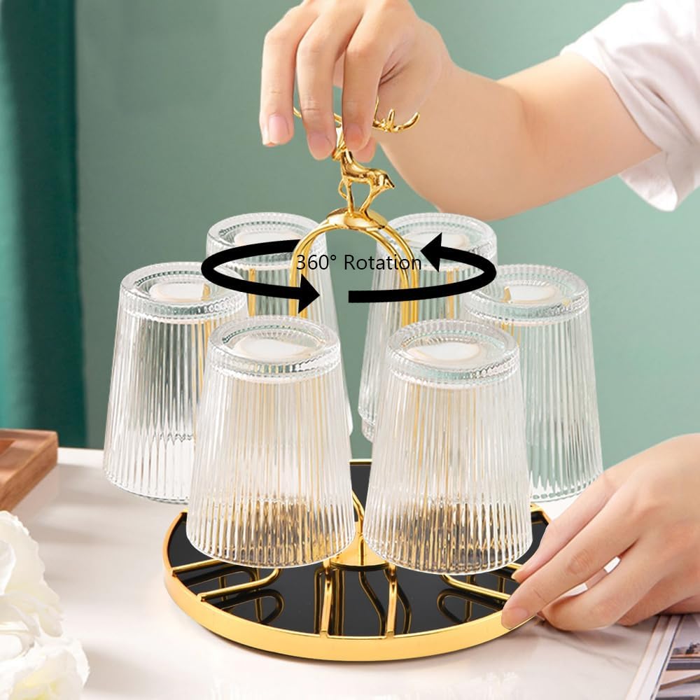 Rotating Bottle Drying Rack Glass Cup Holder
