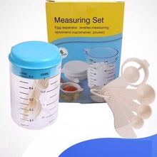 Yolk Separator, Leveler, Measuring Spoons & Cup With Lid Cover Set