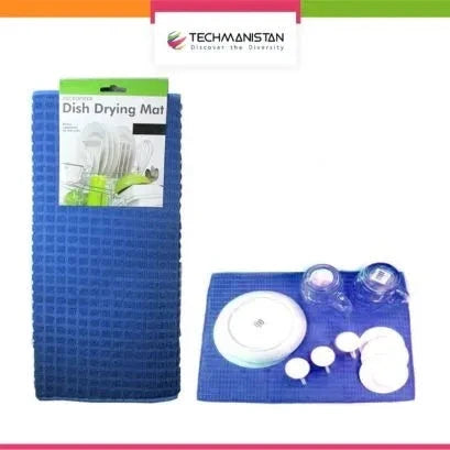 Random Color & Design Foldable Microfiber Dish Drying Mat 38 x 50 cm, Space-Saving Lightweight Design Dish Drainer Mat