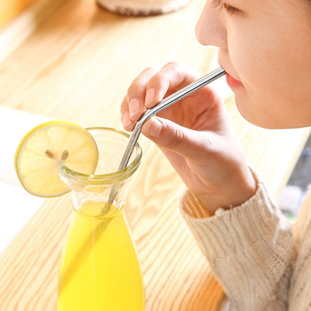Stainless Steel Reusable Drinking Straws with Cleaning Brush
