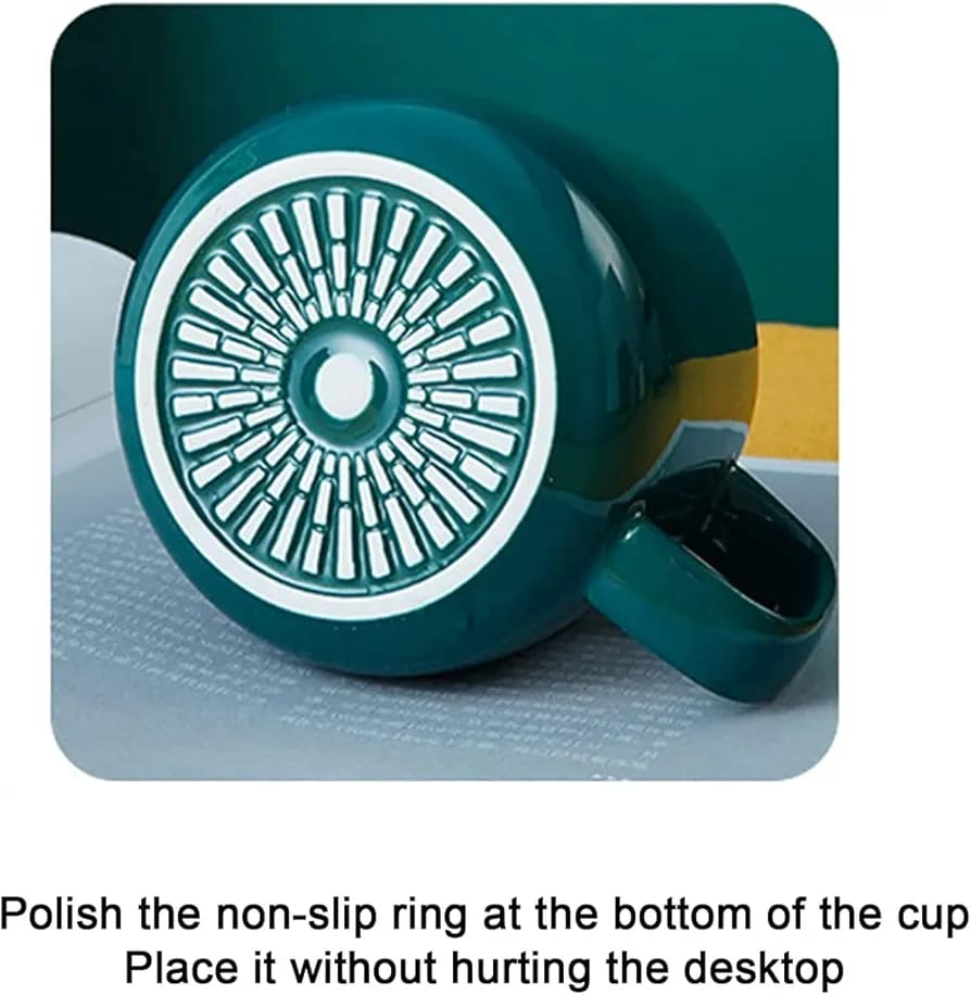 Ceramic Coffee Mug Set with Lid and Spoon