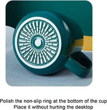 Ceramic Coffee Mug Set with Lid and Spoon