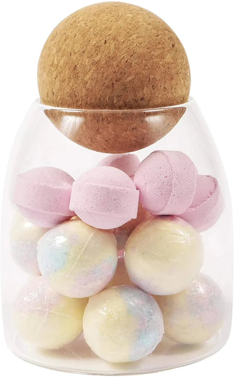 Clear Glass with Cork Ball Multipurpose Jar