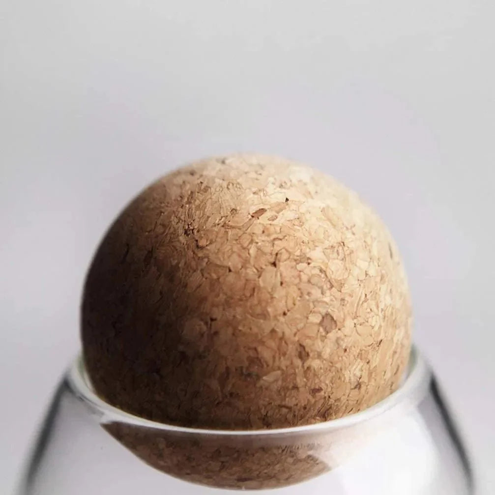 Clear Glass with Cork Ball Multipurpose Jar