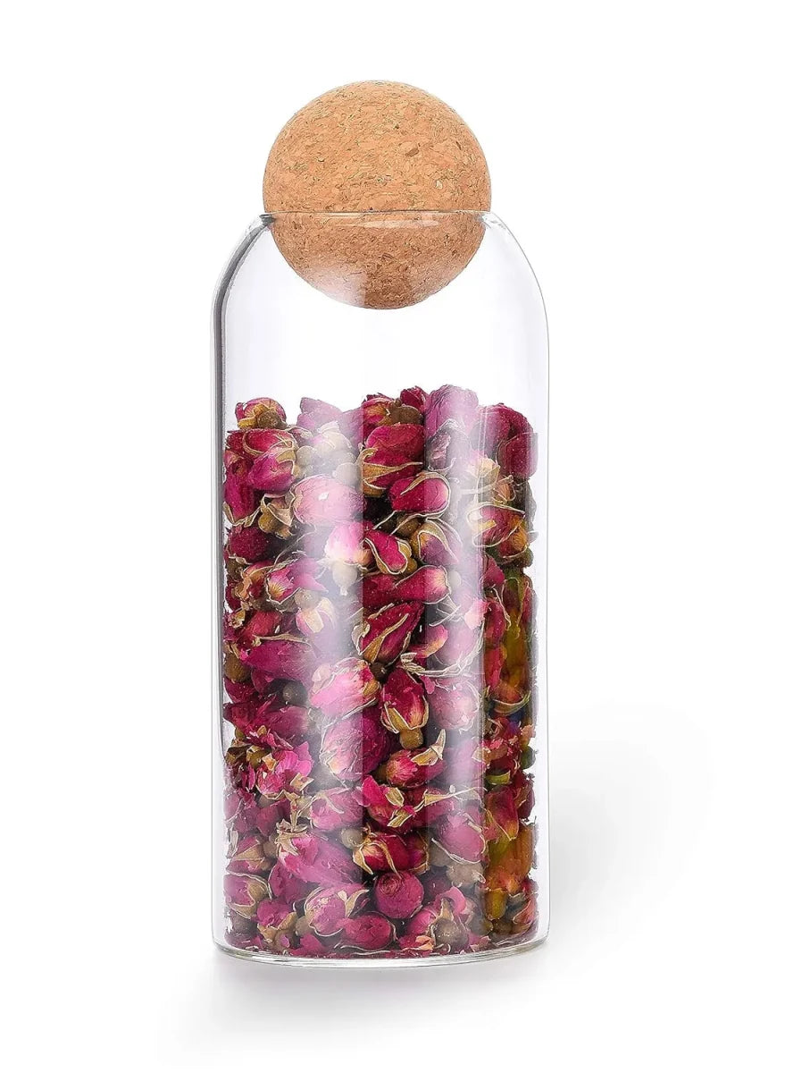 Clear Glass with Cork Ball Multipurpose Jar