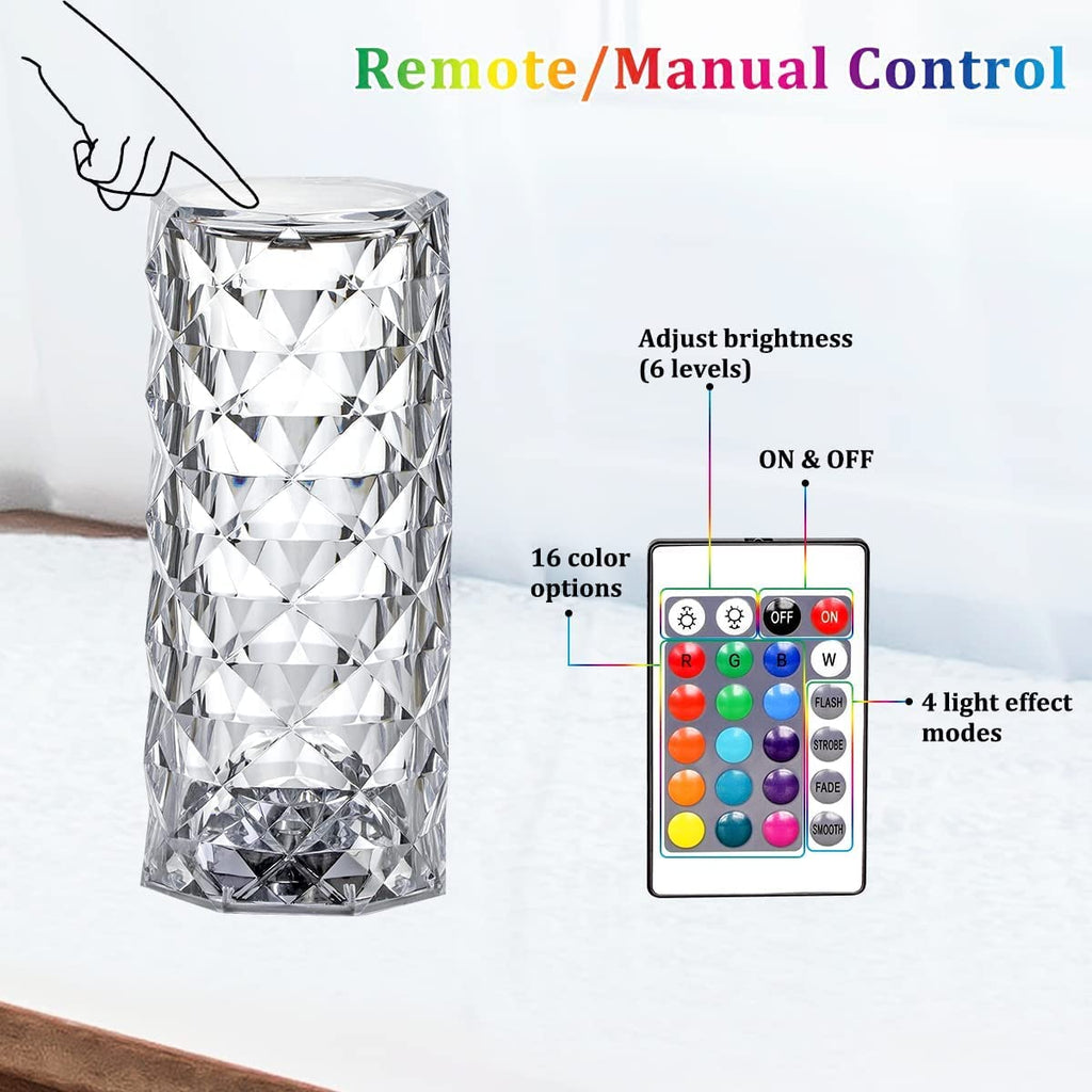 Color Changing USB Charging Crystal Touch Table Lamp