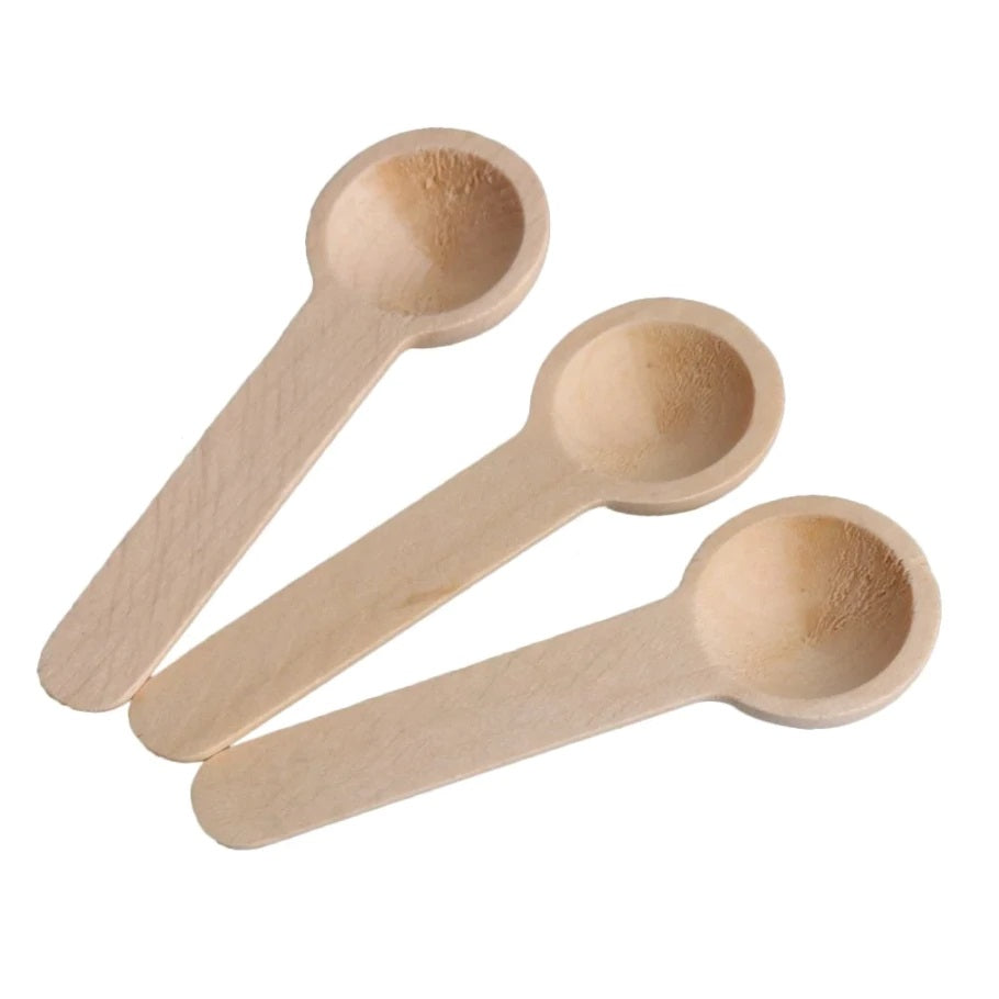 Pack of 6 - Mini Wooden Spoons, Spices Spoons