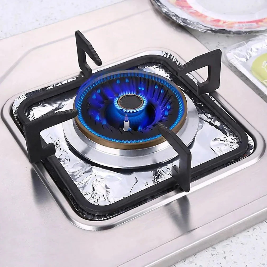 Pack of 10 - Disposable Aluminum Foil Round Gas Stove Burner Covers
