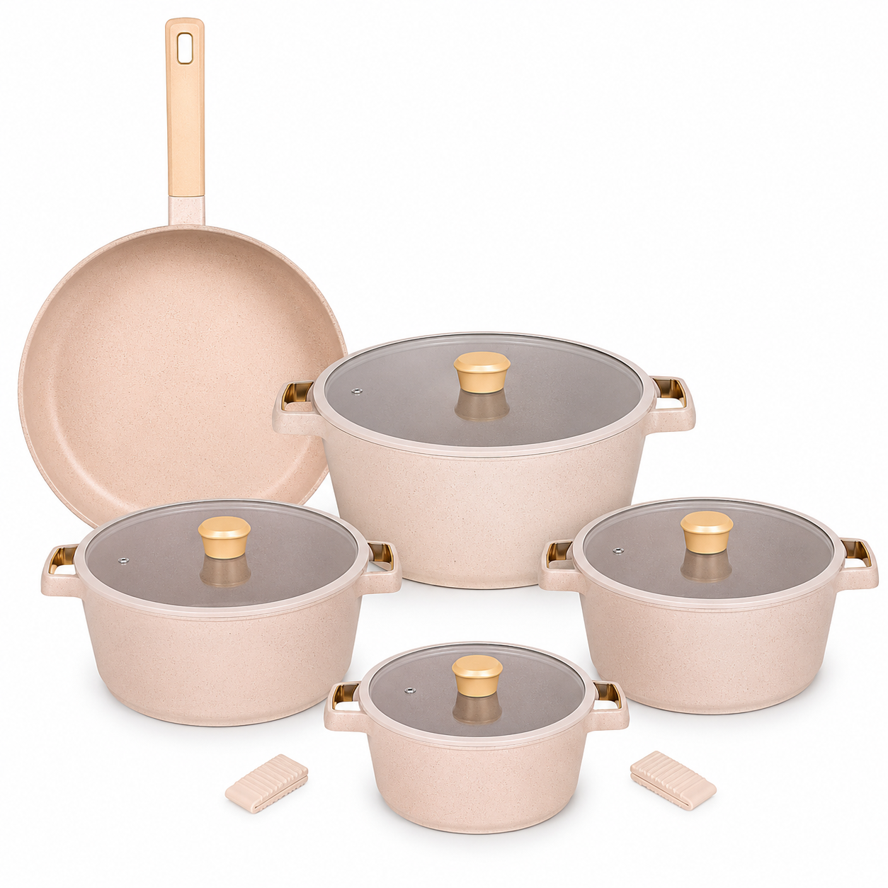 NEOFLAM FIKA 11-Piece Non-Stick Cookware Set with Lids | Ceramic Coated Aluminium