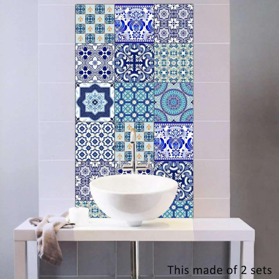 Pack of 48 - Geometrical Talavera Tiles Stickers