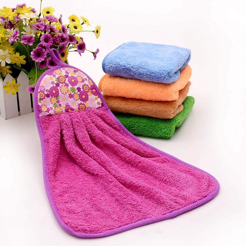 Pack of 3 - Soft Absorbent Thick Microfiber Hanging Bathroom Hand Towel Cloth Drying Pad Face Towel