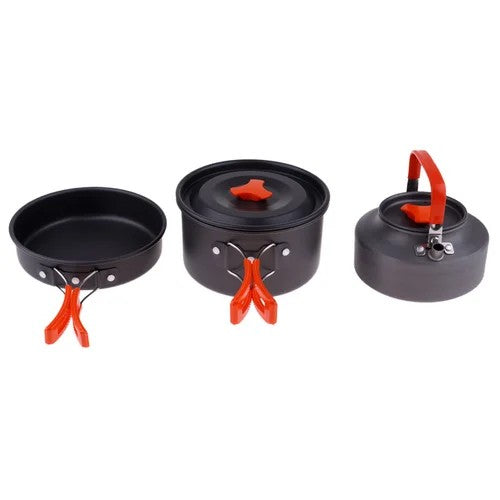 3Pcs Non Stick Pot Pan Camping Cookware Set
