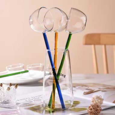 Large Glass Serving Spoon with Long Handle