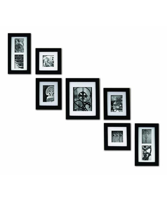 Set of 7 - Photo Frames Collage Wall Hanging Wall Decor Set - Perfect for Stairs