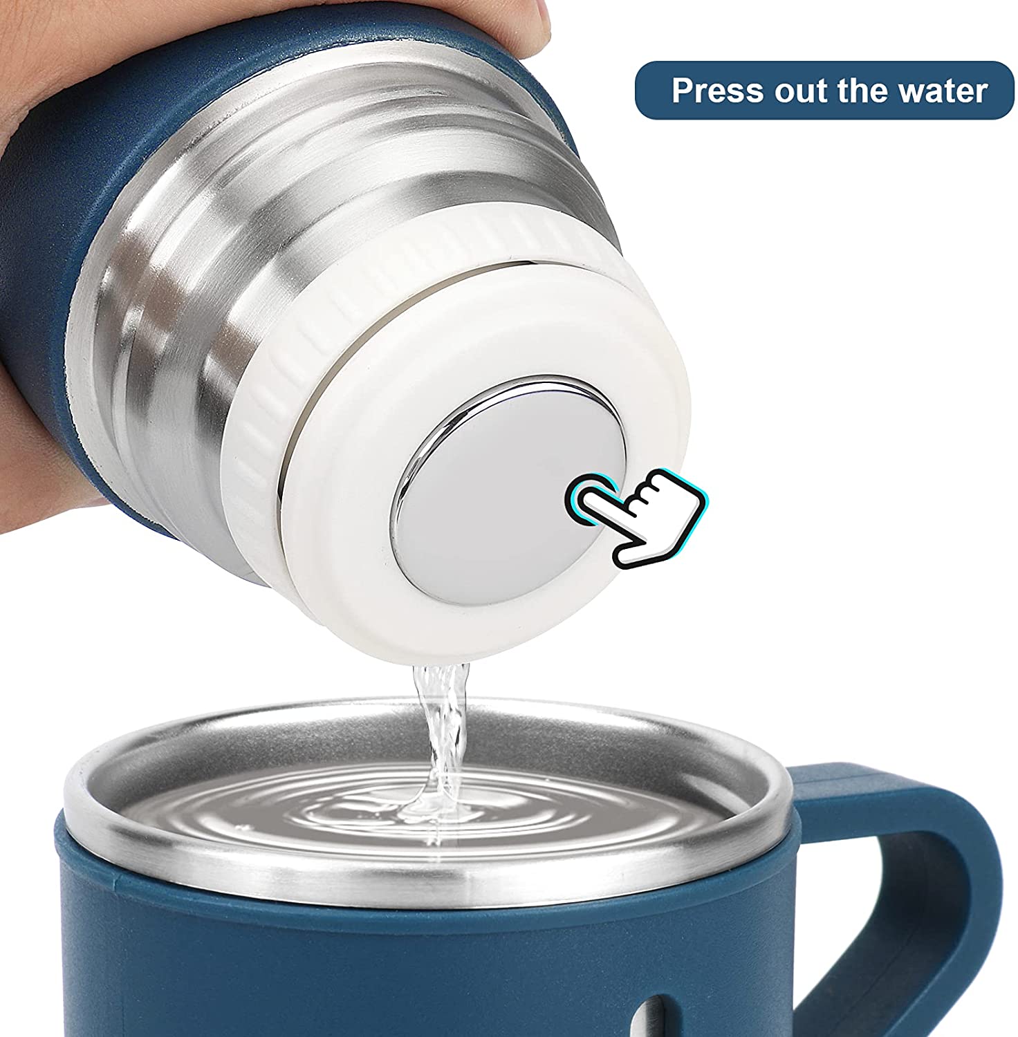 500ml Stainless Steel Vacuum Insulated Thermos Flask With 3 Cups