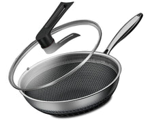 Double Sided Honeycomb Laser Coated Wok With Handle & Lid