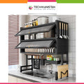 Over Sink Dish Drying Rack with Dust-Proof Cabinet Doors