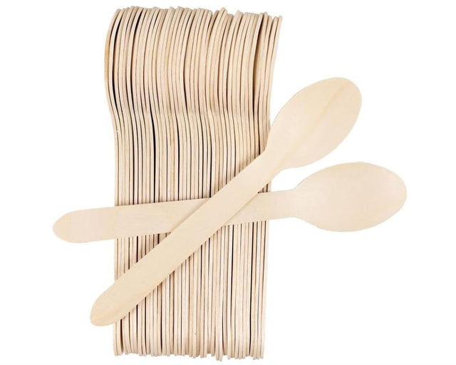 Pack of 36 - Disposable Wooden Spoons Wooden Utensils