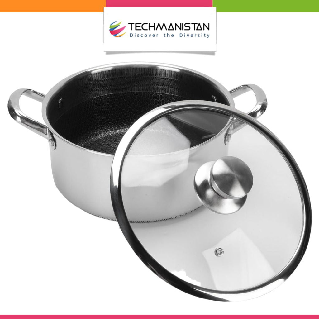 Single Sided Honeycomb Laser Coated Soup Pot With Lid