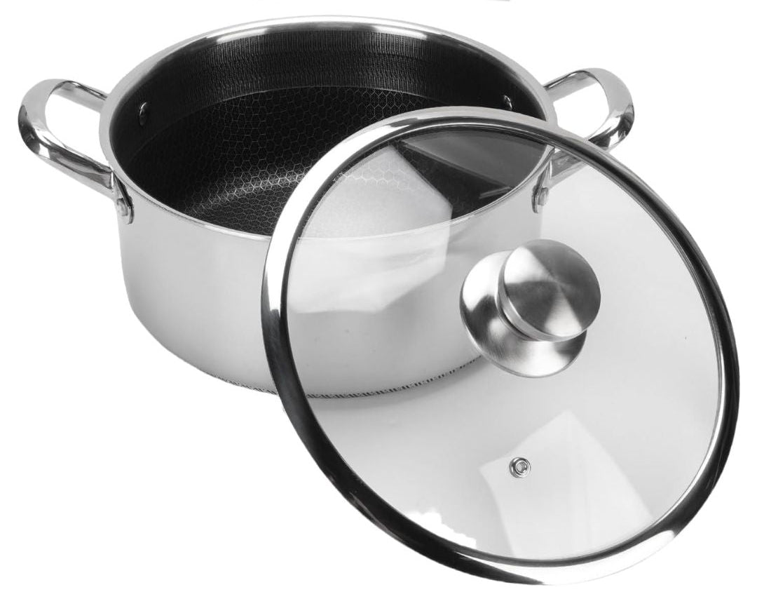 Single Sided Honeycomb Laser Coated Soup Pot With Lid