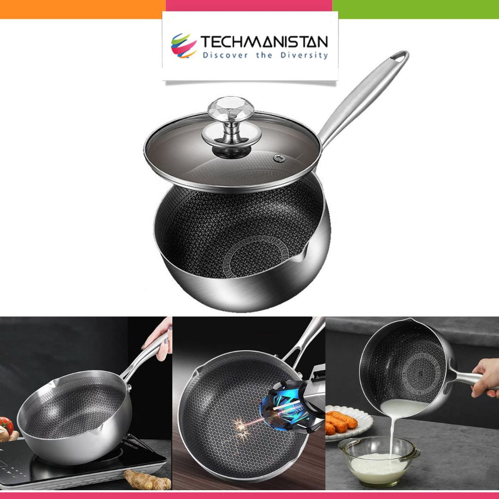 Single Sided Honeycomb Laser Coated Soup Pot With Lid