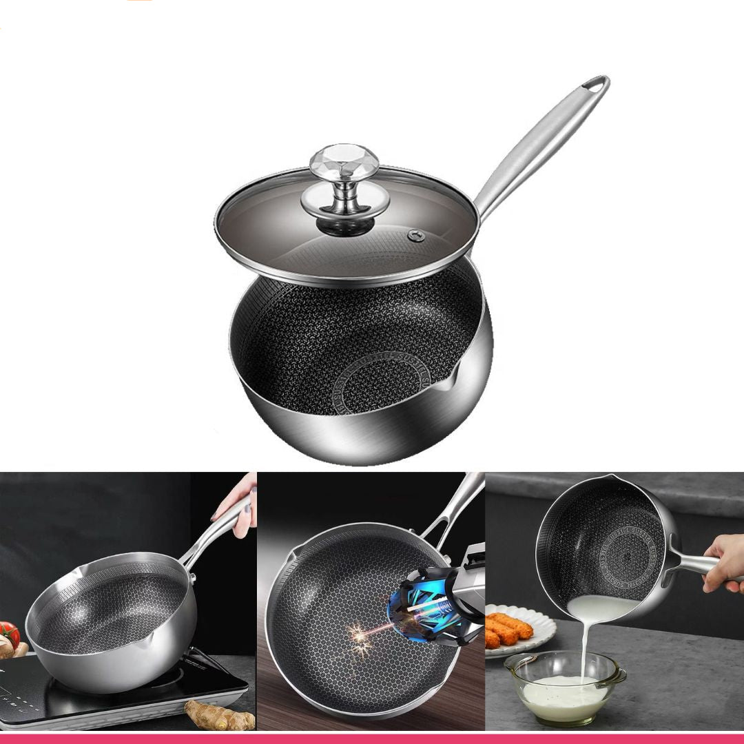 Single Sided Honeycomb Laser Coated Soup Pot With Lid