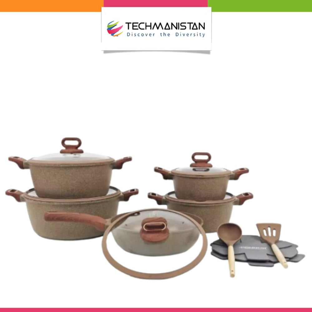 Set of 15 - Aluminium Alloy Non-Stick Cookware Set