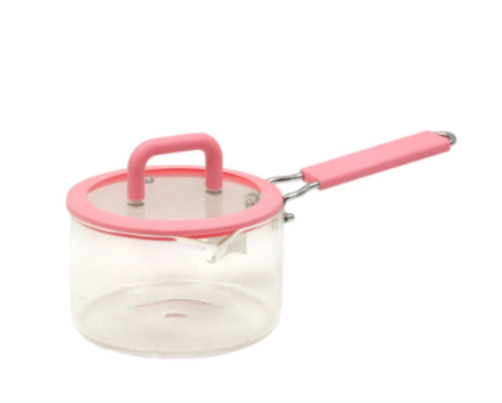 Heat Resistant Borosilicate Glass Pot with Lid & Long Handle – 1.8L