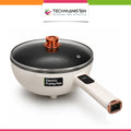 Deep Honeycomb Laser Coated Non-Stick Electric Wok/Karahi with Glass Lid