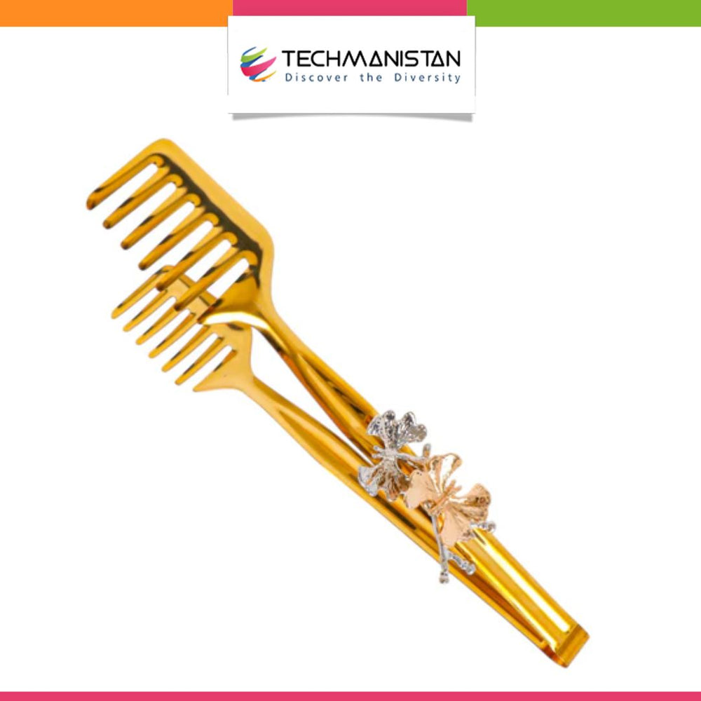 Stainless Steel Luxury Food Serving Golden Tong, Spaghetti Tong