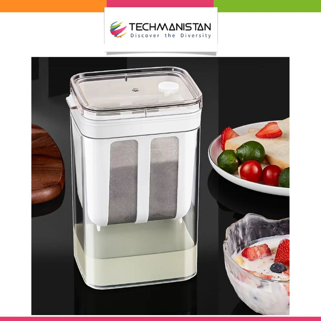 Fine Mesh Stainless Steel Greek Yogurt Strainer with Lid | Yogurt Maker & Cheese Strainer