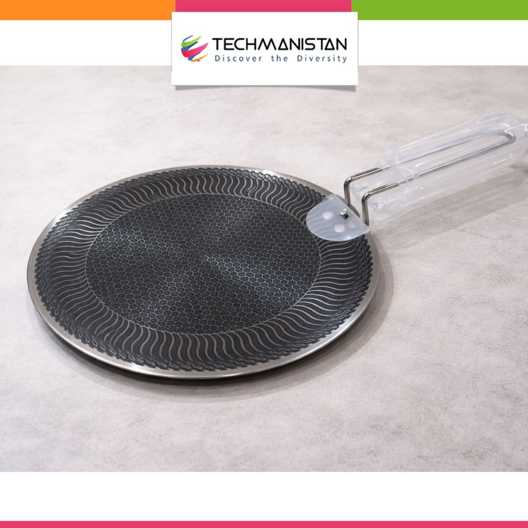 Double Sided Laser Coated Honeycomb Tawa with Single Handle