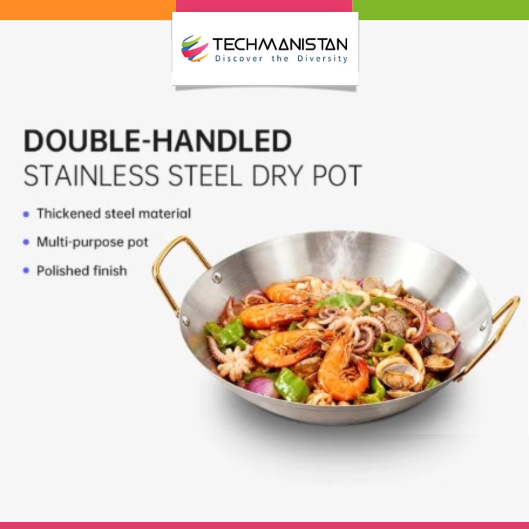 Steel Wok Frying Pan with Dual Handles