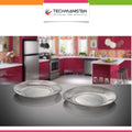 Set of 6 Diamond Rice Plates Clear Glass Roti Plates