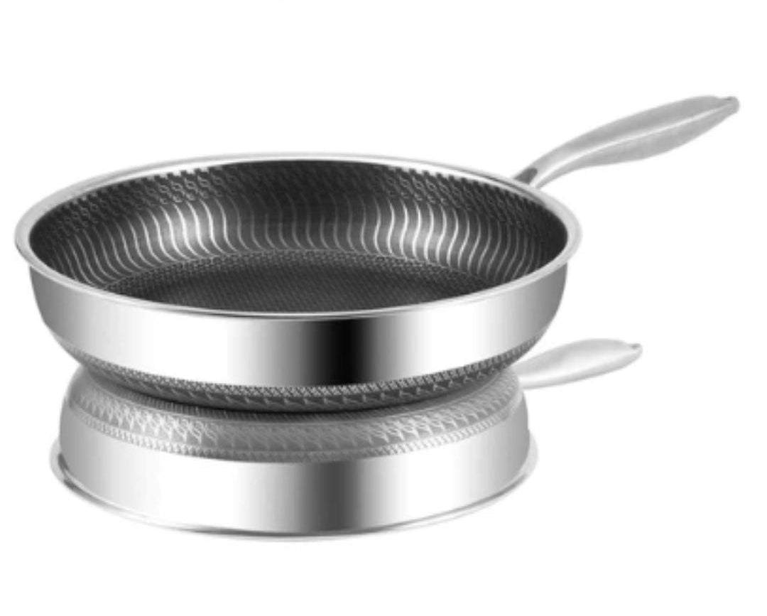 Double Sided Honeycomb Laser Coated Frying Pan