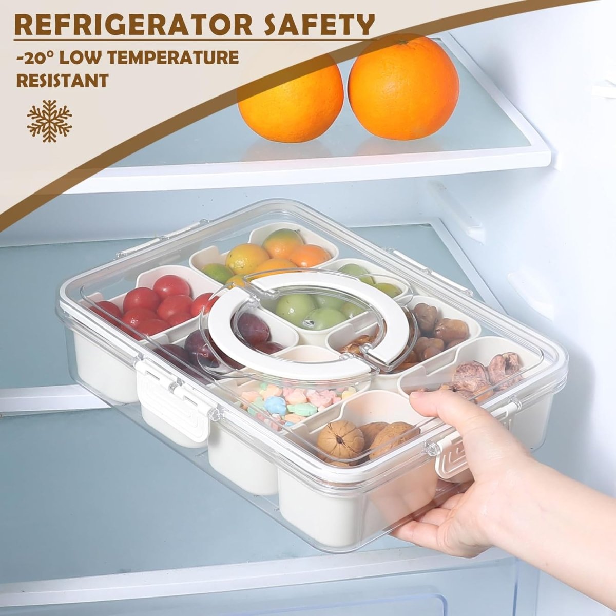 Detachable Dividers Portable Snack box