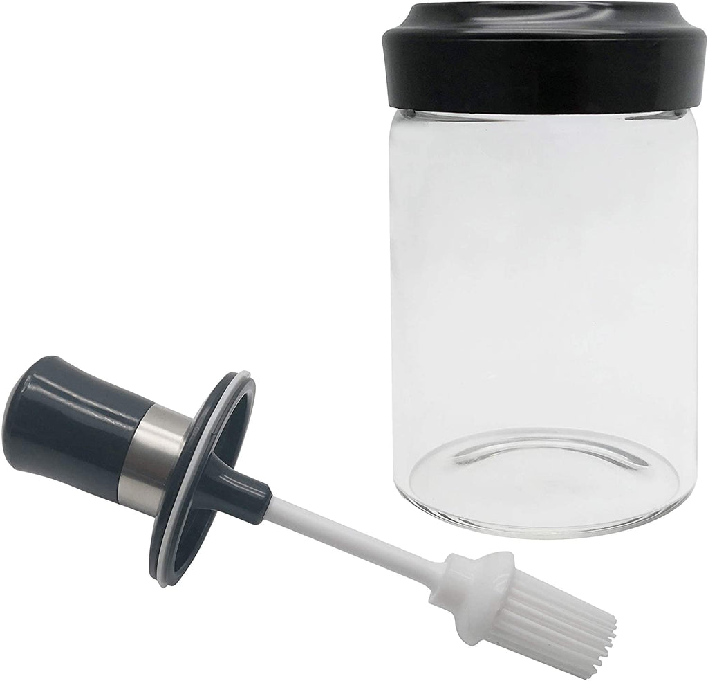 Glass Oil Dispenser with Silicone Brush for BBQ - 220ml