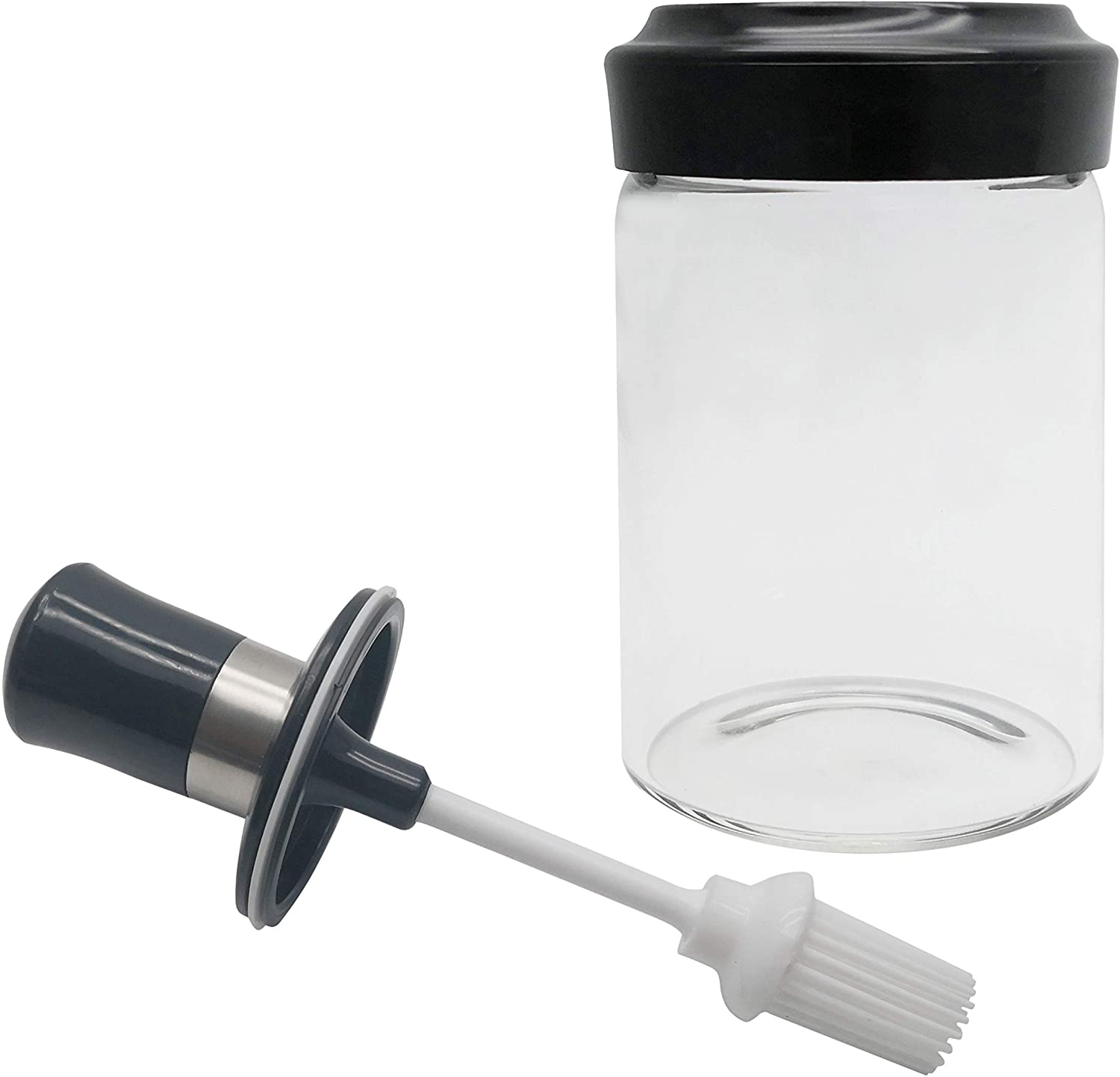 Glass Oil Dispenser with Silicone Brush for BBQ - 220ml
