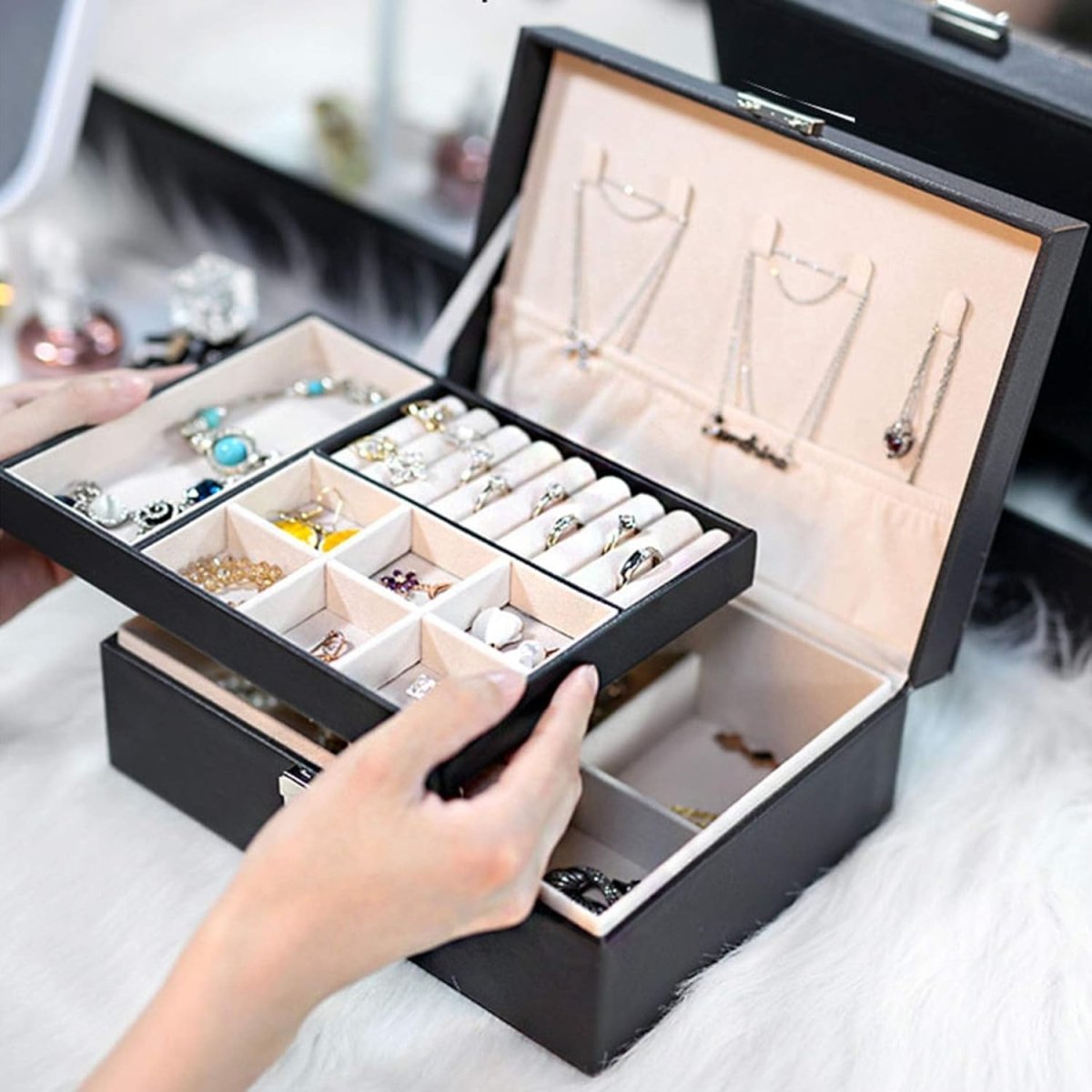 Double-Layer Jewelry Storage Box