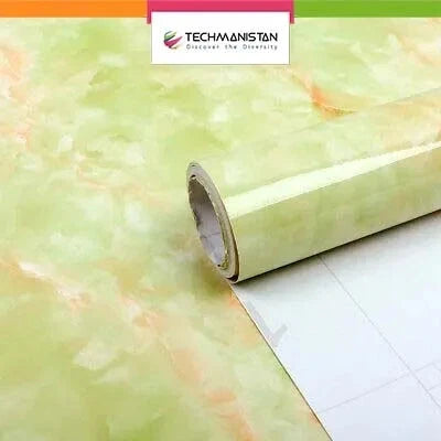 Self Adhesive Marble Design Furniture Stickers PVC Wallpaper Cabinets Gloss Film