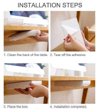 Multifunctional Self-Adhesive Retractable Under The Table Mini Hidden Drawer Organizer