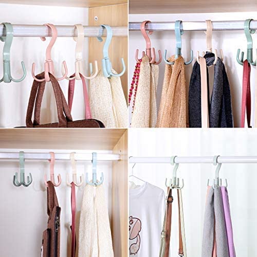 Random Color - 360° Rotating 4 Hooks Hanger, Multipurposed Hanger With 4 Claws