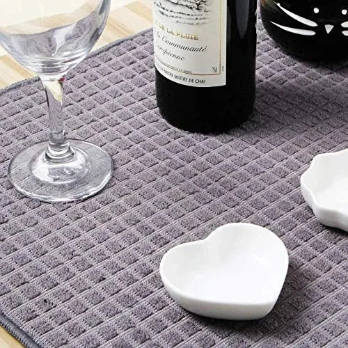 Random Color & Design Foldable Microfiber Dish Drying Mat 38 x 50 cm, Space-Saving Lightweight Design Dish Drainer Mat