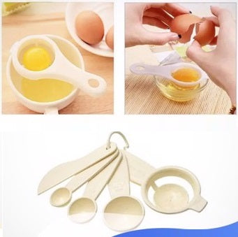 Yolk Separator, Leveler, Measuring Spoons & Cup With Lid Cover Set