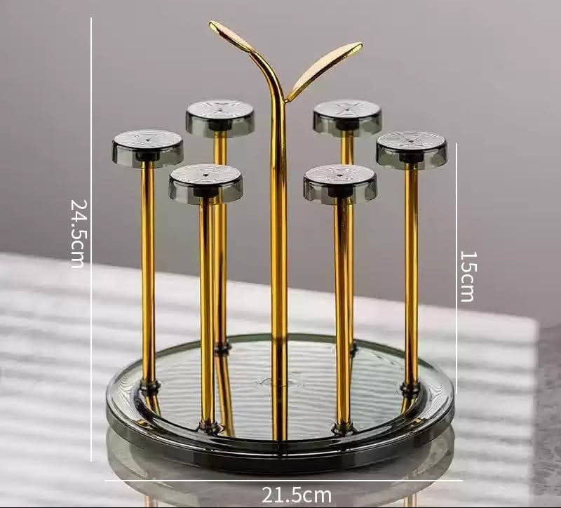 Moving Glass Stand / Rotating Glass Holder Rack (6 Glass Capacity)